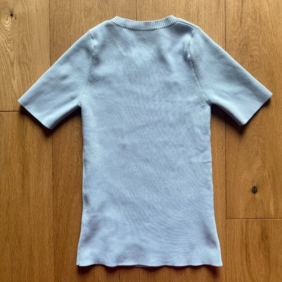 Pretty little baby blue ribbed tee! Helmut Lang, NWOT, XS - Picture 8 of 11